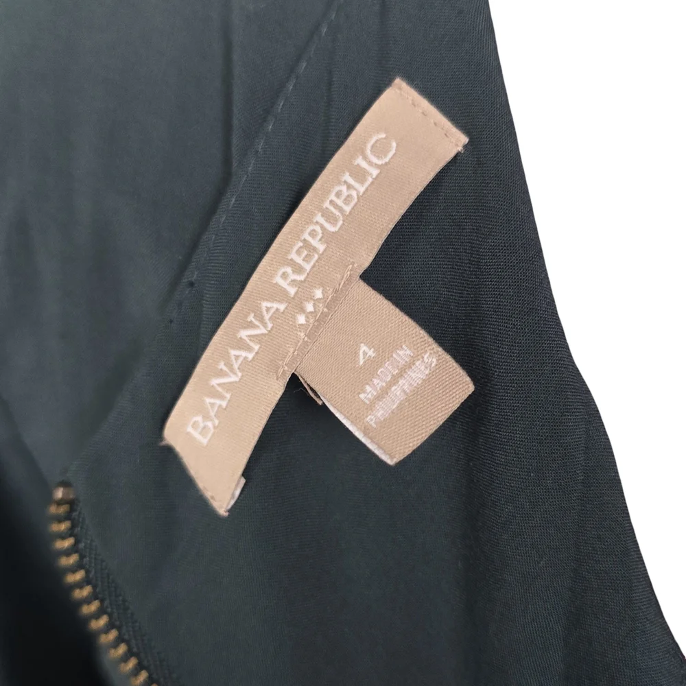 Banana Republic Teal/Green Long Sleeve Peplum Blouse Size 4 - Picture 5 of 5